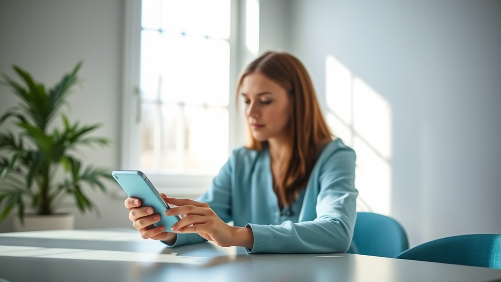 Osoba w domu podczas konsultacji online przez telefon